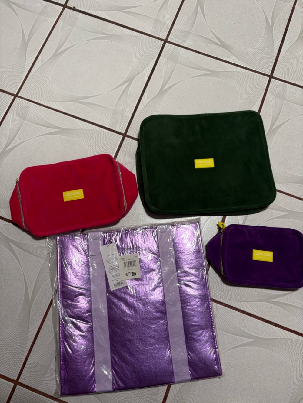 Marc Jacob’s bundleVersatile Suede Pouch Set in Pink, Green & Purple
